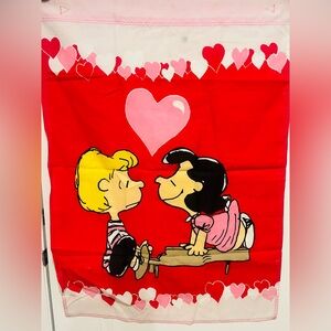 Lucy & Schroeder at Piano Peanuts Gang Vintage Valentine 29" x 41" Flag 2 Sided